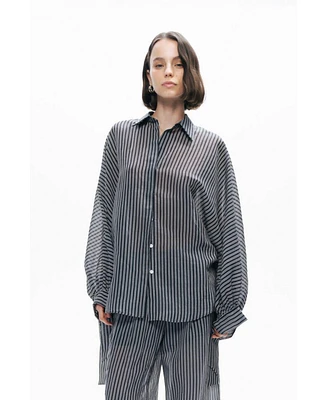Nocturne Women's Shirt with Tie Sleeve Detail