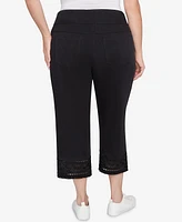 Ruby Rd. Plus Lotus Lace Soft Denim Capri Pants
