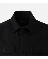 Men's Stone Wash Herringbone Button Up Overshirt