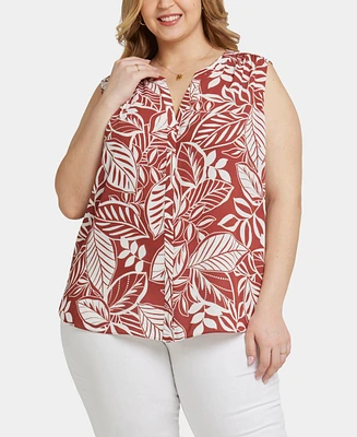 Nydj Plus Sleeveless Pintuck Top