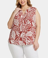 Nydj Plus Sleeveless Pintuck Top