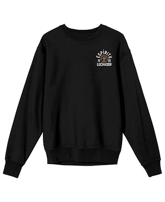 Modelo Men's Espiritu Luchador Since 1925 Crew Neck Long Sleeve Black Adult Sweatshirt-3XL