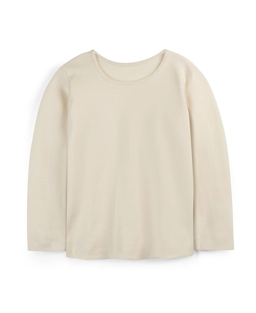 Mightly Kids Fair Trade Organic Cotton Long Sleeve Ribbed Scoop Neck Tee