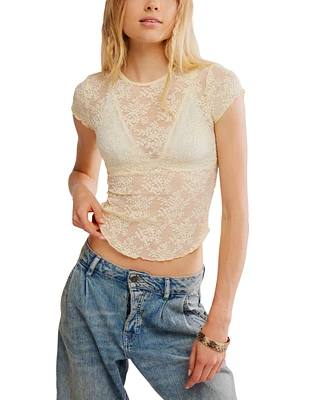 Free People Women's Ready To Go Lace T-Shirt