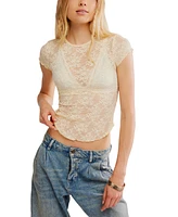 Free People Women's Ready To Go Lace T-Shirt