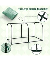 Mini Tunnel Greenhouse with Ventilated Roll-Up Zipper Door for Small Garden Spaces