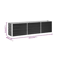 Garden Raised Bed Galvanized Steel 94.5"x15.7"x17.7" Anthracite