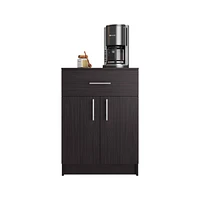 Barbados Pantry Organizer Cabinet with One Drawer, Two Interior Shelves, and Two Doors, Black Wengue