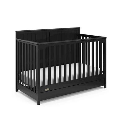 Graco Hadley 5-in-1 Convertible Crib with Drawer (Black)