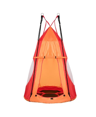 Sugift Kids 2-in-1 40 Inch Hanging Chair Detachable Swing Tent