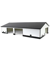 1/64 White & Black 60ft x 120ft Wood Implement Shed w/ Double Side Doors Sta-218