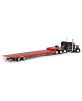 1/64 Viper Red Black Kenworth W900L with Landoll 440B-50CA Traveling Axle Trailer Dcp