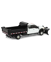 1/64 2020 F-450 Xlt Super Duty Dually with V-Plow & Dump Bed White 51396-b