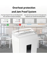 Bonsaii Heavy-Duty Cross-Cut Shredder, Handles up to 12 Sheets at Once, Providing P-4 high Security, Credit Cards, Mail & taples, 5.5-Gallon bin with