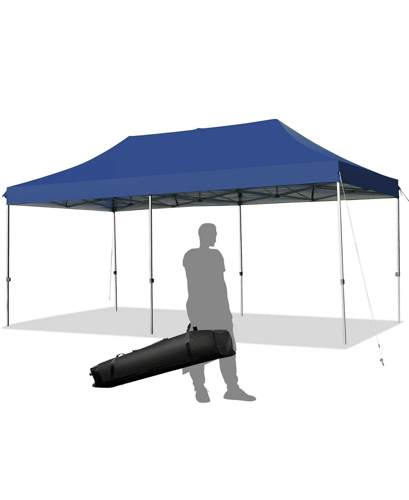 Gymax 10'x20' Pop up Canopy Tent Folding Heavy Duty Sun Shelter Adjustable W/Bag