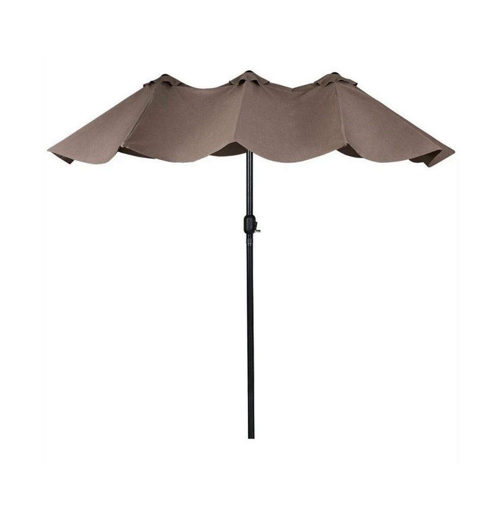 15 Feet Double-Sided Outdoor Patio Umbrella with Crank without Base