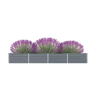Garden Raised Bed Galvanized Steel 126"x15.7"x17.7" Gray