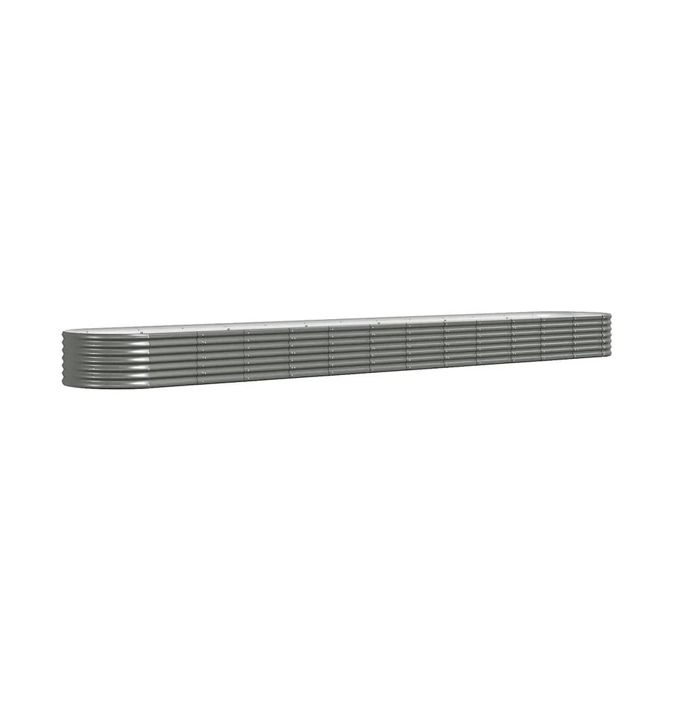 Garden Raised Bed Powder-coated Steel 201.6"x31.5"x14.2" Gray