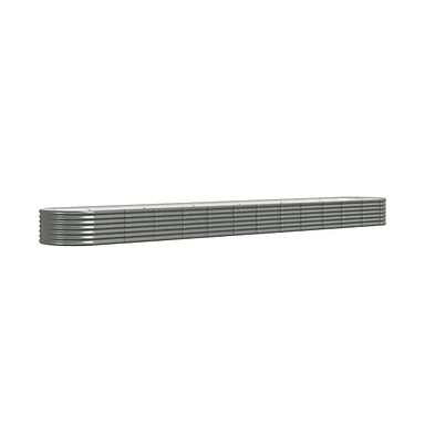 Garden Raised Bed Powder-coated Steel 201.6"x31.5"x14.2" Gray