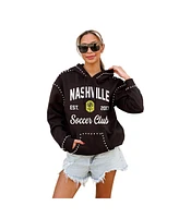 Gameday Couture Women's Black Nashville Sc Catch the Vibe Studded Pullover Hoodie