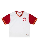 Mitchell & Ness Men's White Atlanta Hawks Fashion Mesh V-Neck T-Shirt