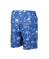 Wes & Willy Big Boys and Girls Blue Detroit Lions Luau Swim Trunks