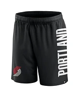Fanatics Men's Black Portland Trail Blazers Post Up Mesh Shorts