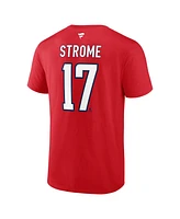 Fanatics Men's Red Dylan Strome Washington Capitals Authentic Stack Name Number T-Shirt