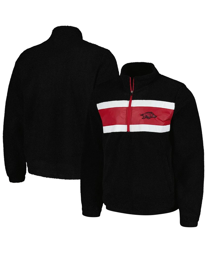 G-iii Sports by Carl Banks Men's Black Arkansas Razorbacks Pinch Runner Half-Zip Sweatshirt