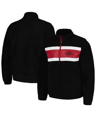 G-iii Sports by Carl Banks Men's Black Arkansas Razorbacks Pinch Runner Half-Zip Sweatshirt