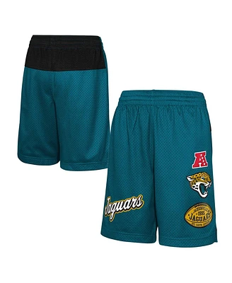 Outerstuff Big Boys and Girls Teal Jacksonville Jaguars Game Time Color-Block Shorts