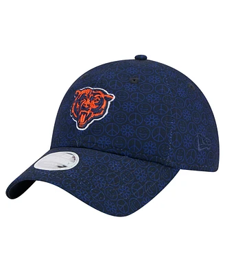 New Era Women's Navy Chicago Bears Smiley 9TWENTY Adjustable Hat