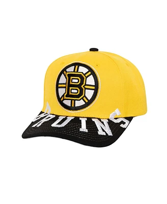 Mitchell & Ness Men's Gold/Black Boston Bruins Under Arch Two-Tone Pro Crown Snapback Hat