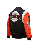 Mitchell & Ness Men's Black/Orange San Francisco Giants Cooperstown Collection Team Origins Satin Full-Snap Jacket