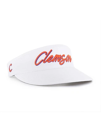 '47 Brand Men's White Clemson Tigers Melbourne Brrr Adjustable Visor Hat