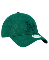 New Era Women's Green Athletics Tonal Floral 9TWENTY Adjustable Hat