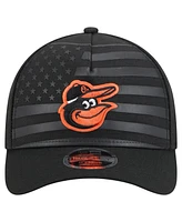 New Era Men's Black Baltimore Orioles American Flag 9FORTY M-Crown A-Frame Adjustable Hat