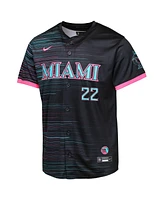 Nike Big Boys and Girls Sandy Alcantara Black Miami Marlins 2025 City Connect Limited Player Jersey