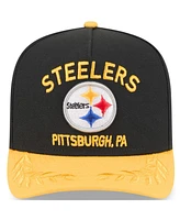 New Era Big Boys and Girls Black/Gold Pittsburgh Steelers 2025 Nfl Draft A-Frame 9FIFTY Snapback Hat