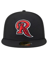 New Era Men's Black Rochester Red Wings Authentic Collection 59FIFTY Fitted Hat