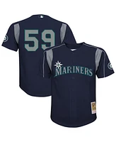 Mitchell & Ness Toddler Felix Hernandez Navy Seattle Mariners Throwback Mesh Batting Practice Jersey