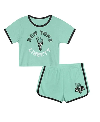 Outerstuff Toddler 2-Piece Mint New York Liberty Double Run T-Shirt and Shorts Set