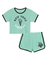 Outerstuff Toddler 2-Piece Mint New York Liberty Double Run T-Shirt and Shorts Set