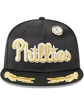 New Era Men's Black Philadelphia Phillies 2025 59FIFTY Day Gold Leaf Fitted Hat