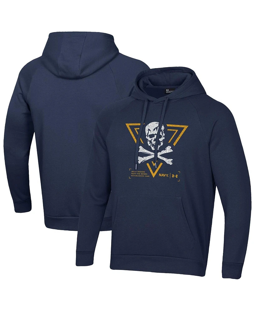 Under Armour Men's Navy Midshipmen Jolly Rogers Rival Fleece Pullover Hoodie