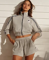 Karl Lagerfeld Paris Women's Striped Logo Pull-On Shorts