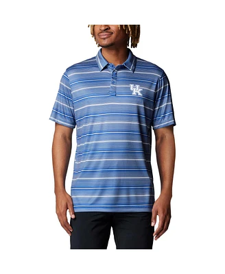 Columbia Men's Royal Kentucky Wildcats Pfg Super Terminal Tackle Omni-Shade Stripe Polo Shirt