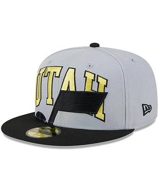 New Era Men's Gray/Black Utah Jazz Tip-Off Two-Tone 59FIFTY Fitted Hat