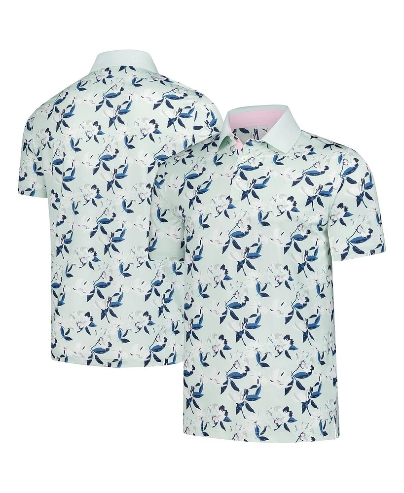 Puma Men's Mint Arnold Palmer Mattr Spring Florals Polo Shirt