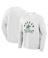 Fanatics Men's Heather Gray Dallas Stars Banner Fleece Raglan Pullover Sweatshirt